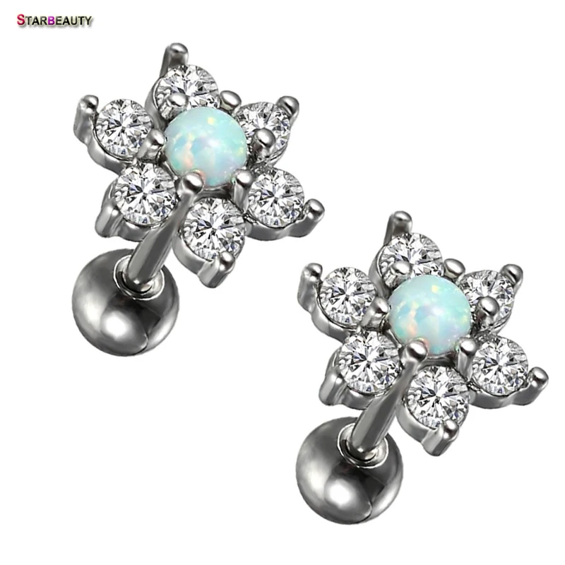 2 pcs/lot 16G Luxury Flower White Opal Piercing Ear Piercing Crystal Cartilage Earrings Stud Helix Piercing Tragus Body Jewelry
2 pcs/lot 16G Luxury Flower White Opal Piercing Ear Piercing Crystal Cartilage Earrings Stud Helix Piercing Tragus Body Jewelry