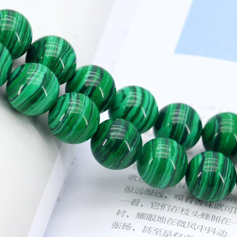 Green Malachite Round Loose Beads 14mm 15" Stripe Stone Suitable For Women Jewelry Making Design Gifts
Green Malachite Round Loose Beads 14mm 15" Stripe Stone Suitable For Women Jewelry Making Design Gifts