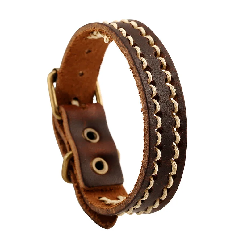 Leather Bracelet Retro Brown Bracelets for Women Men Wristband Bracelets & Bangles Jewelry Pulseras Mujer Threads Belt Buckle
Leather Bracelet Retro Brown Bracelets for Women Men Wristband Bracelets & Bangles Jewelry Pulseras Mujer Threads Belt Buckle