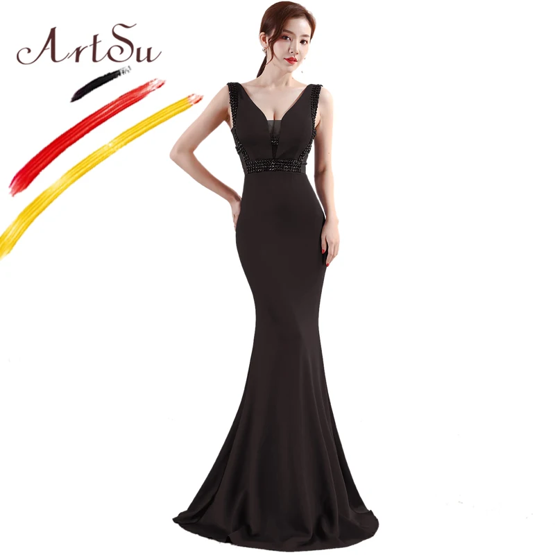 ArtSu Fashion 3D Crystal Beading Robe De Soiree Blue Long Mermaid Party Dress Women Sexy V-Neck Floor-Length Prom Gown Vestidos
ArtSu Fashion 3D Crystal Beading Robe De Soiree Blue Long Mermaid Party Dress Women Sexy V-Neck Floor-Length Prom Gown Vestidos