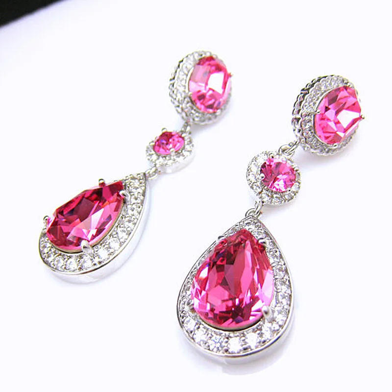 Sweet GothicLong Earrings For Women Brincos Pendientes Buckle Water Crystal Earring Romantic Pink Stone Wedding Jewelry Z5Q179
Sweet GothicLong Earrings For Women Brincos Pendientes Buckle Water Crystal Earring Romantic Pink Stone Wedding Jewelry Z5Q179