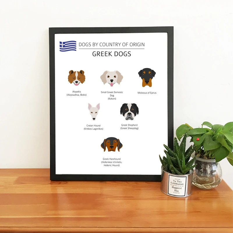 Greek Dog Breeds Prints Pet Shop Decoration