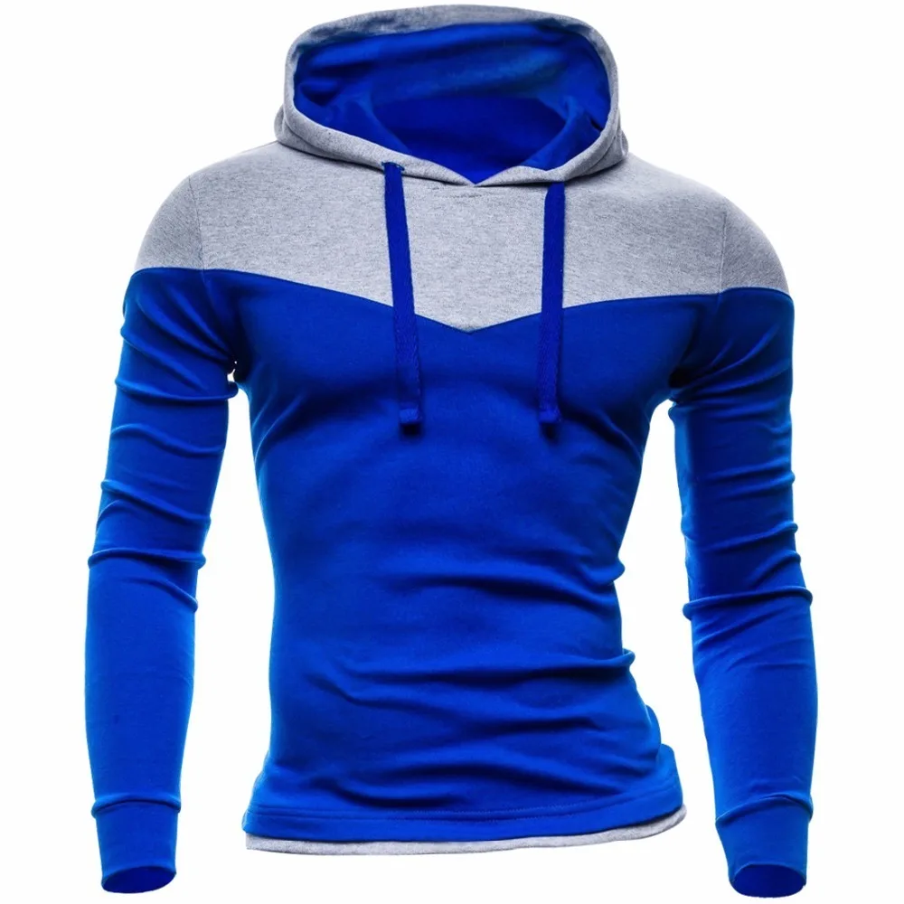 Мужская спортивная толстовка цветной облегающий пуловер в стиле пэчворк для