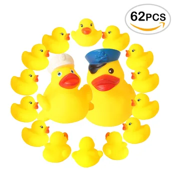 Set of 62 Yellow Ducks Toys Rubber Bath Toy Pure Natural Cute Rubber Ducky for Baby Kinder Toys(A38132+60)
Set of 62 Yellow Ducks Toys Rubber Bath Toy Pure Natural Cute Rubber Ducky for Baby Kinder Toys(A38132+60)