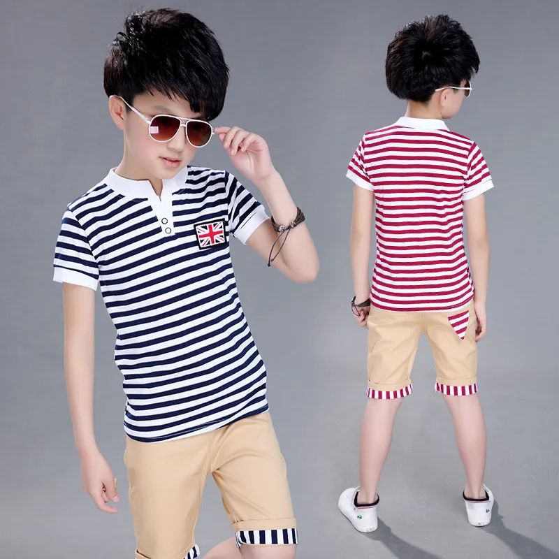 Children's Wear New Kids Sets Striped Short Sleeved Suit The Summer Two Sets of Cotton Boys Sport Sets 5-14 Ages
Children's Wear New Kids Sets Striped Short Sleeved Suit The Summer Two Sets of Cotton Boys Sport Sets 5-14 Ages