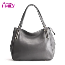 HMILY bolso de mujer de cuero genuino bolsos de mano de lujo de señora bolsa de mensajero de gran capacidad bolso de mano de piel de vaca Natural bolsos de hombro(China)
