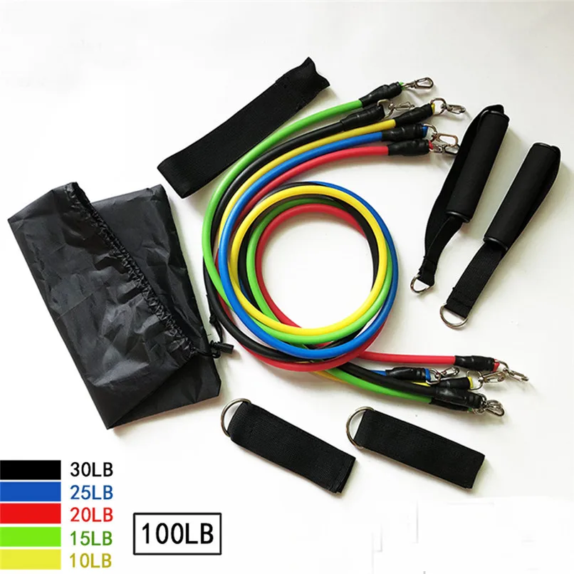 11Pcs Resistance Band Yoga Pilates Abs Exercise Fitness Tube Workout Band Trainer Straps Resistance Body Pull Band for Gym #2H13
11Pcs Resistance Band Yoga Pilates Abs Exercise Fitness Tube Workout Band Trainer Straps Resistance Body Pull Band for Gym #2H13