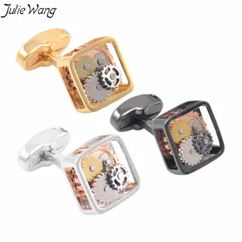 Julie Wang 1pair Brass Made Black Gold White Men Cuff Links Watch Movement Tourbillon Unique Men Party Daily Accessory Boyfriend
Julie Wang 1pair Brass Made Black Gold White Men Cuff Links Watch Movement Tourbillon Unique Men Party Daily Accessory Boyfriend