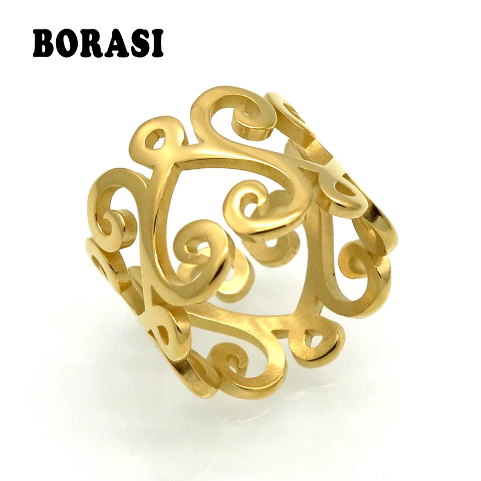 BORASI Luxury Brand Retro Style Steel Ring Gold Color Hollow Heart Knot Love Ring Party Cute Ring For Women Fashion Jewelry Gift
BORASI Luxury Brand Retro Style Steel Ring Gold Color Hollow Heart Knot Love Ring Party Cute Ring For Women Fashion Jewelry Gift