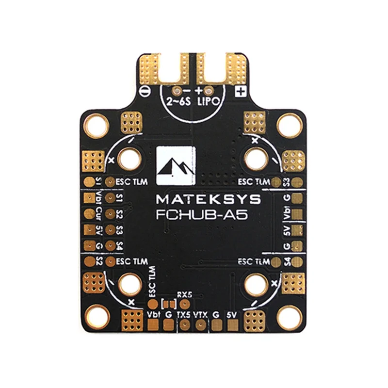 

Matek Systems FCHUB A5 PDB Built-in 184A Current Sensor 5V 2A BEC 2-6S for RC Drone FPV Racing Multi Rotor Drone