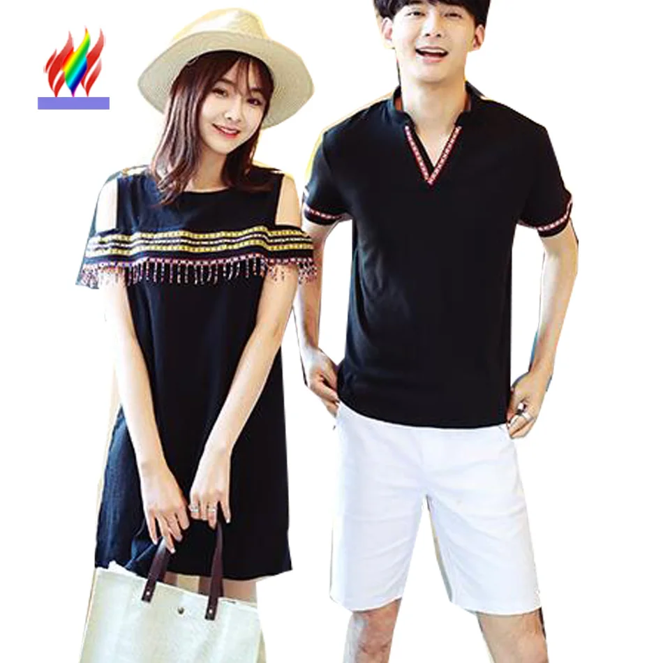 2 Colors Couple Clothes Matching Lovers Summer Dresses Women White Black Tassel Cute Sweet Casual Chiffon Off Shoulder Dress
2 Colors Couple Clothes Matching Lovers Summer Dresses Women White Black Tassel Cute Sweet Casual Chiffon Off Shoulder Dress