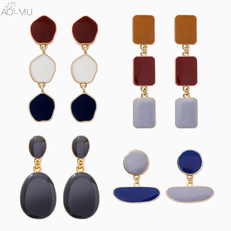 AOMU 2019 New Simple Contrast Color Enamel Drop Glaze Geometric Oval Irregular Polygon Square Long Drop Earrings for Women Girl
AOMU 2019 New Simple Contrast Color Enamel Drop Glaze Geometric Oval Irregular Polygon Square Long Drop Earrings for Women Girl