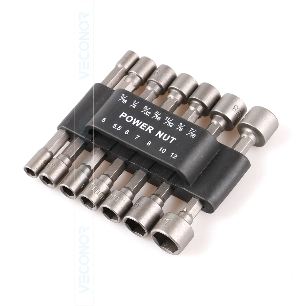 VECONOR 14 Pcs Portable SAE Metric Quick Change Power Nut 1/4" Power Nut Driver Air Wrench Socket Hex Air Drill Bits
VECONOR 14 Pcs Portable SAE Metric Quick Change Power Nut 1/4" Power Nut Driver Air Wrench Socket Hex Air Drill Bits