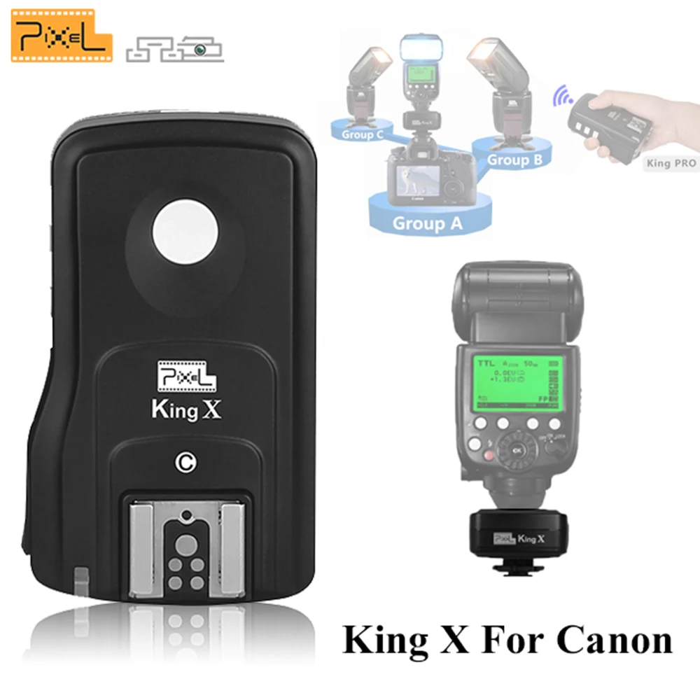 Pixel King X Receive E-TTL Wireless Flash Trigger High Sync Speeds 1/8000S King Pro for Canon 450D 500D 550D 600D 40D 50D 60D
Pixel King X Receive E-TTL Wireless Flash Trigger High Sync Speeds 1/8000S King Pro for Canon 450D 500D 550D 600D 40D 50D 60D