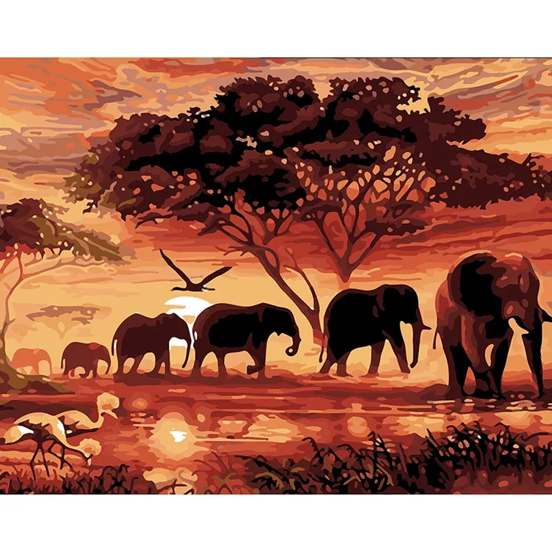 5D Diamond Painting Full Square Covered DIY By Number Kits for Decor Elephants in The Sunset Diamond Embroidery
5D Diamond Painting Full Square Covered DIY By Number Kits for Decor Elephants in The Sunset Diamond Embroidery