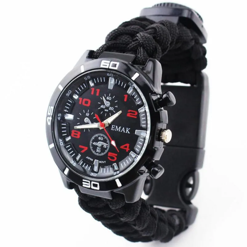 Survival Watch Outdoor Camping Medical Multifunctional Compass Thermometer Rescue Rope Paracord Bracelet Equipment Tools kit
Survival Watch Outdoor Camping Medical Multifunctional Compass Thermometer Rescue Rope Paracord Bracelet Equipment Tools kit