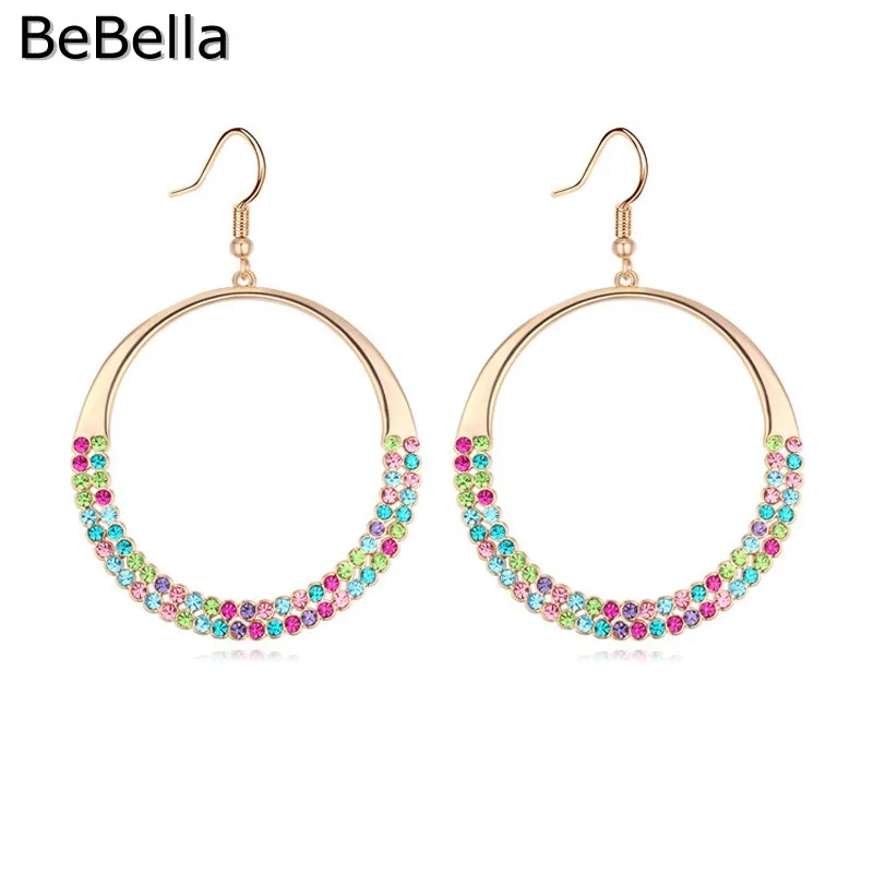 BeBella 4 colors women round crystal dangler earrings made with Czech crystal for girls Christmas gift 
BeBella 4 colors women round crystal dangler earrings made with Czech crystal for girls Christmas gift