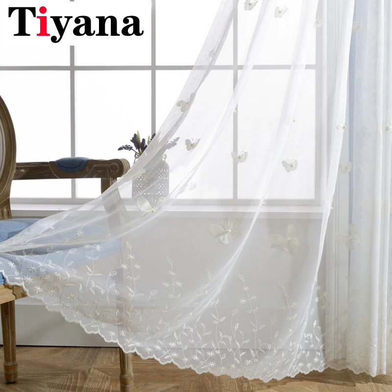 White Tulle Curtain Butterfly Pearl Design Mesh Fabric Sheer Window Drapes For Kitchen Door Room Yarn Rideaux P224Z3
White Tulle Curtain Butterfly Pearl Design Mesh Fabric Sheer Window Drapes For Kitchen Door Room Yarn Rideaux P224Z3