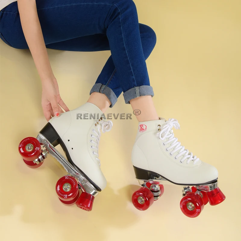 Double roller skates aluminum plate women's skating shoe wine red wheels,white boot
Double roller skates aluminum plate women's skating shoe wine red wheels,white boot