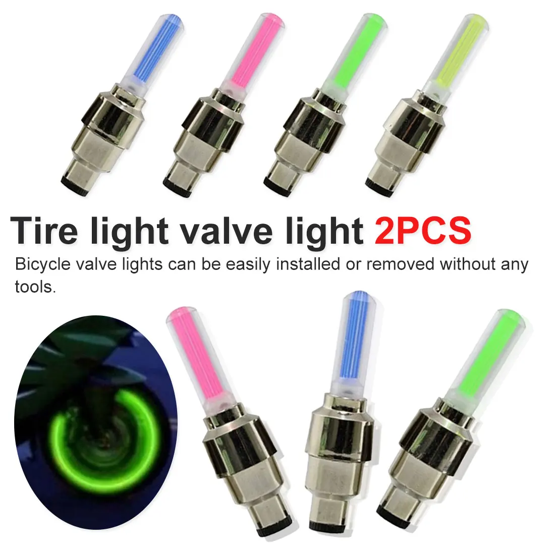 Bicycle accessories Bicycle valve LED lighting Color neon light wheel valve light Bicycle tire valve protection cap
Bicycle accessories Bicycle valve LED lighting Color neon light wheel valve light Bicycle tire valve protection cap