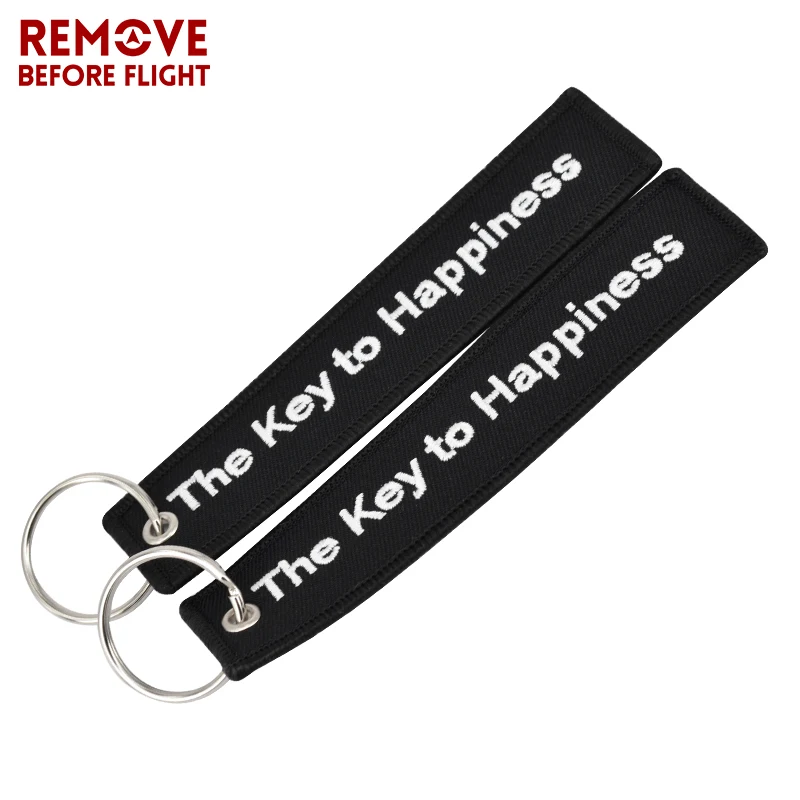 The Key to Happiness Key Chain Bijoux Keychain for Motorcycles and Cars Gifts Key Tag Embroidery Key Fobs OEM Key Ring Bijoux (8)