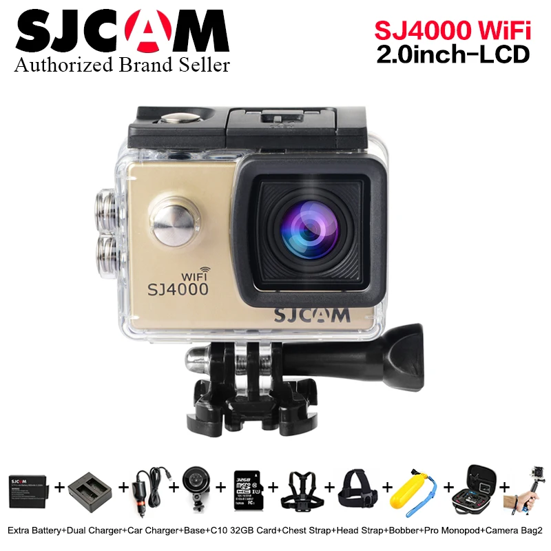 

Original SJCAM SJ4000 WiFi Action Camera 2.0" LCD Screen Sports DV 1080P HD Underwater 30M Waterproof mini Camcorder SJ 4000 Cam