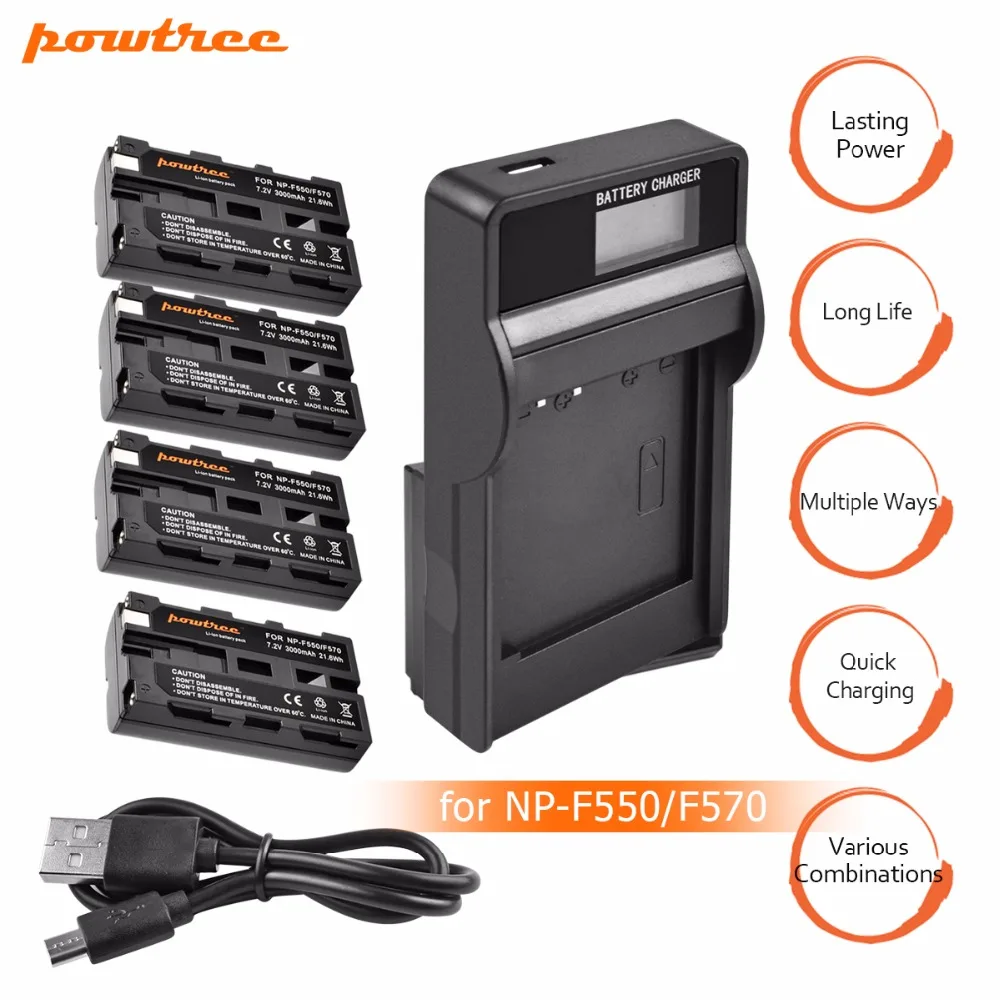 4Packs 3000mAh NP-F750 RechargeableDigital Battery+1Port Battery chager with LED for Sony NP-F550 NP-F770 NP-F750 F960 F970 L10
4Packs 3000mAh NP-F750 RechargeableDigital Battery+1Port Battery chager with LED for Sony NP-F550 NP-F770 NP-F750 F960 F970 L10