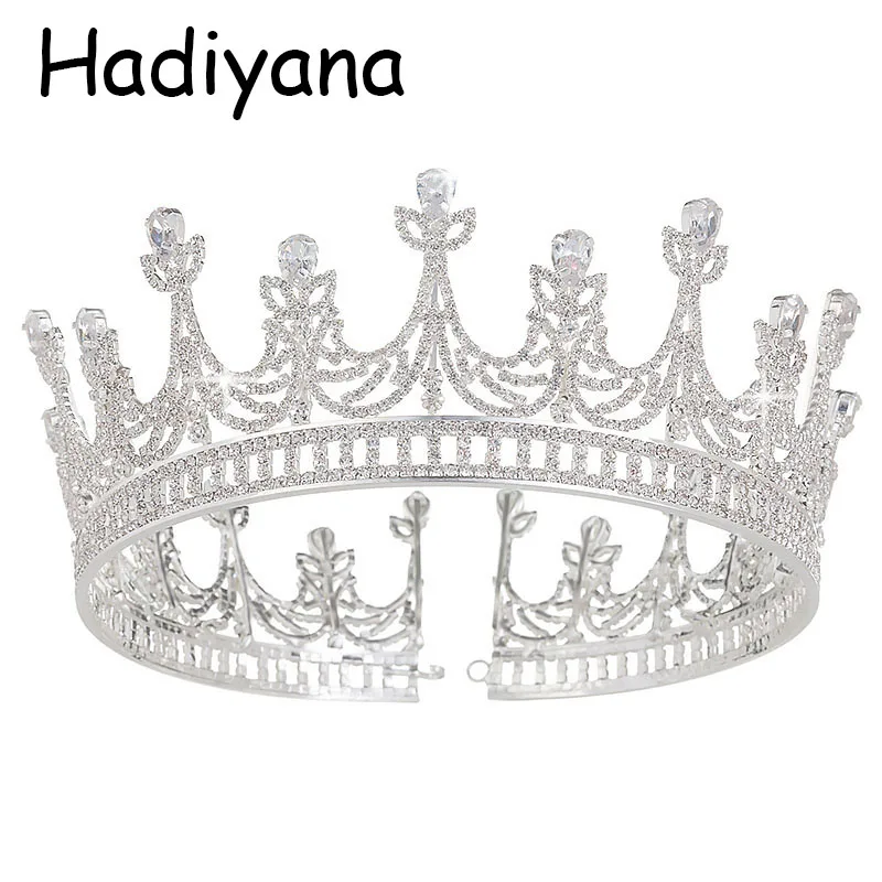 Hadiyana Clear CZ Luxury Hair Jewelry Round Wedding Tiaras And Crowns Bridal Flower Design Pageant Queen Crown For Women HG6001
Hadiyana Clear CZ Luxury Hair Jewelry Round Wedding Tiaras And Crowns Bridal Flower Design Pageant Queen Crown For Women HG6001