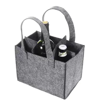 Reusable Fashion Felt Bag Wine Holder Beer Bottle Shopping Tote Bag Bottle Carrier with 6 Bottles Divider Washable Grey
Reusable Fashion Felt Bag Wine Holder Beer Bottle Shopping Tote Bag Bottle Carrier with 6 Bottles Divider Washable Grey