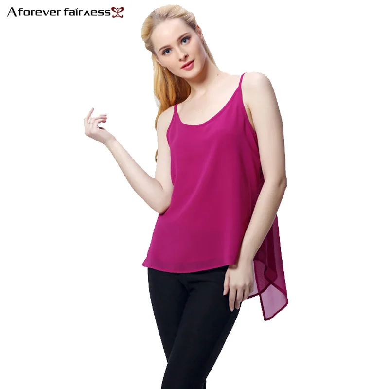 A forever 2018 Summer Women's Sexy Chiffon Strap Vest Sling Back Slits Layers Of Chiffon Camisole Tank Tops Women Tops AFF952
A forever 2018 Summer Women's Sexy Chiffon Strap Vest Sling Back Slits Layers Of Chiffon Camisole Tank Tops Women Tops AFF952