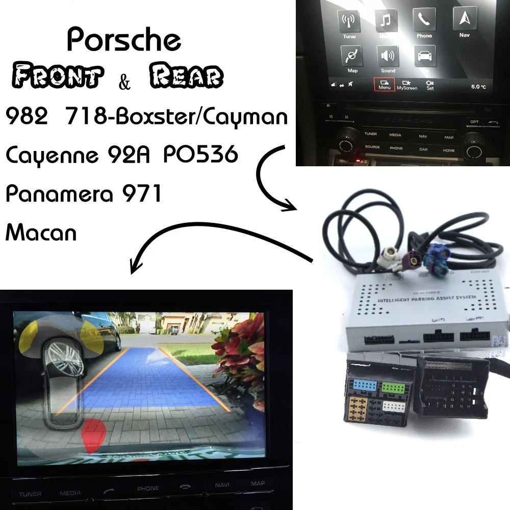 For Porsche Parking Assistant Front & Bakcup Rear camera interface Reverse Improve For Panamera 718 Cayenne Macan 982
For Porsche Parking Assistant Front & Bakcup Rear camera interface Reverse Improve For Panamera 718 Cayenne Macan 982