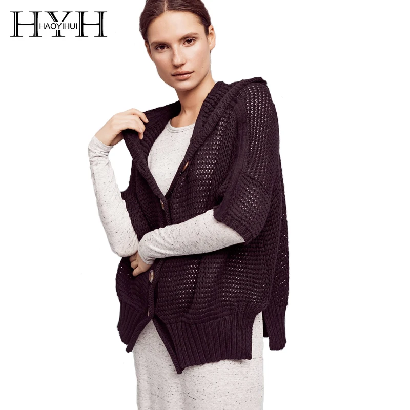 HYH HAOYIHUI 2017 New Women Solid Color Cardigans Casual Hooded Half Sleeve Sweater Female Single Button Side Split Sweater
HYH HAOYIHUI 2017 New Women Solid Color Cardigans Casual Hooded Half Sleeve Sweater Female Single Button Side Split Sweater