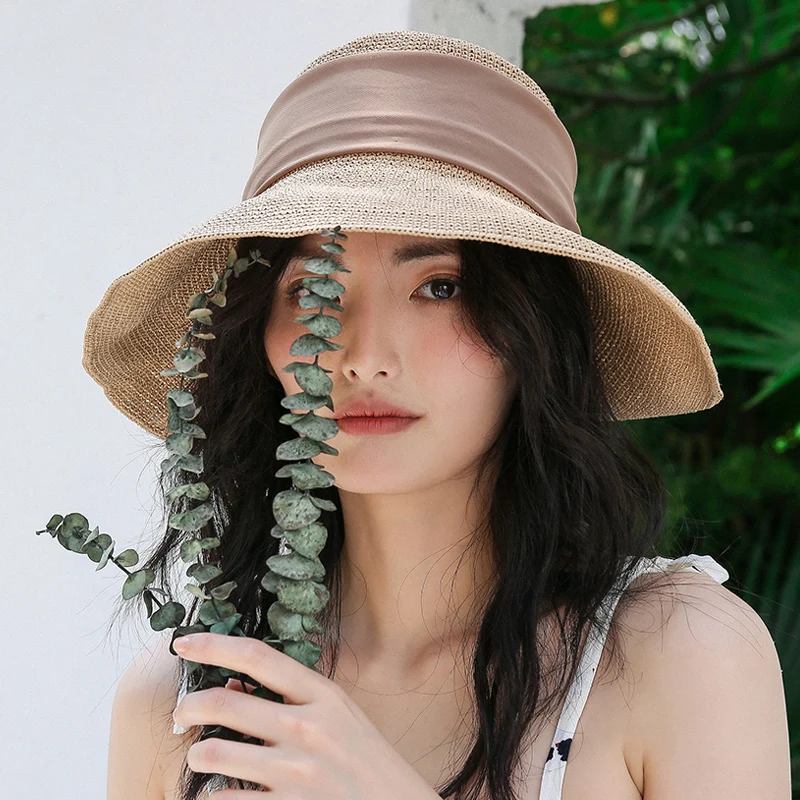 2019 Summer Fashion Top Raffia Straw Hat Hand-Woven Wide Brim Cap Collapsible Outdoor Visor Hat Ladies Beach Hat with Big Ribbon
2019 Summer Fashion Top Raffia Straw Hat Hand-Woven Wide Brim Cap Collapsible Outdoor Visor Hat Ladies Beach Hat with Big Ribbon