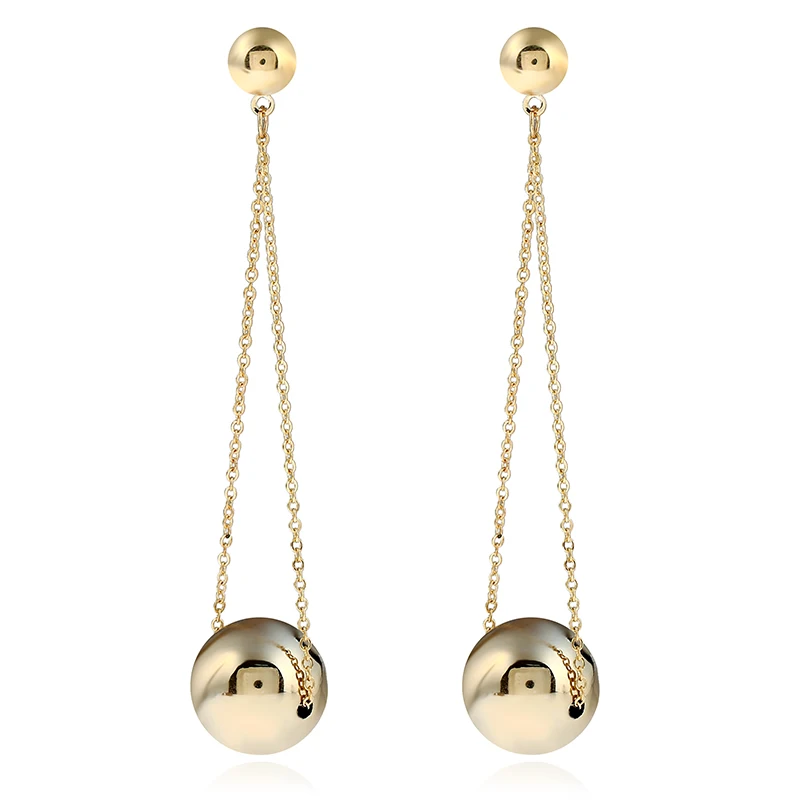 8SEASONS Ear Post Stud Earrings Gold Color Round Metal Chains Ball Pendant Women Jewelry 80mm(3 1/8") x 18mm( 6/8"), 1 Pair
8SEASONS Ear Post Stud Earrings Gold Color Round Metal Chains Ball Pendant Women Jewelry 80mm(3 1/8") x 18mm( 6/8"), 1 Pair