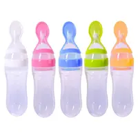 1 PC Baby Infant Newborn Toddler Silica Gel Feeding Bottle Spoon Food Supplement Rice Cereal Bottle image