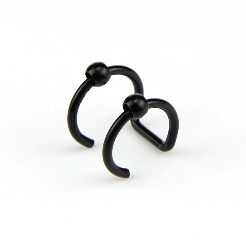 Двойное кольцо из нержавеющей стали клипса манжета для ушей серьги без пирсинга
