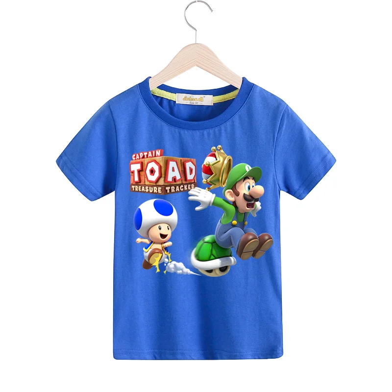 Child Summer Clothes T-shirts Kids Cartoon Mario Print Tshirts Boys Short Sleeve Casual Tee Top Girl Clothing T Shirts TX154 (5)