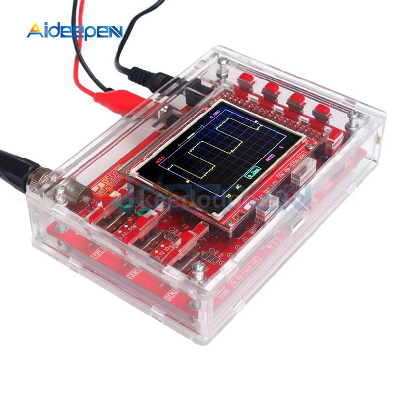 Fully Assembled DSO138 2.4" TFT Digital Oscilloscope Kit DIY DSO138 Power Supply Step-up Module + Acrylic Case Cover P6100 Probe
Fully Assembled DSO138 2.4" TFT Digital Oscilloscope Kit DIY DSO138 Power Supply Step-up Module + Acrylic Case Cover P6100 Probe