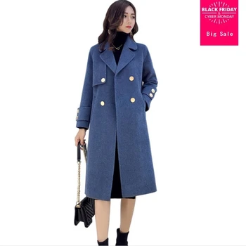 Winter women's wool coat slim woolen jacket Windbreaker female long sleeve double breasted overcoat warm elegant outwear L1622
Winter women's wool coat slim woolen jacket Windbreaker female long sleeve double breasted overcoat warm elegant outwear L1622