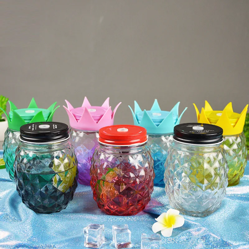 500ml creative pineapple sippy cup Personality with lid cold drink juice cup Large capacity glass mason cup
500ml creative pineapple sippy cup Personality with lid cold drink juice cup Large capacity glass mason cup