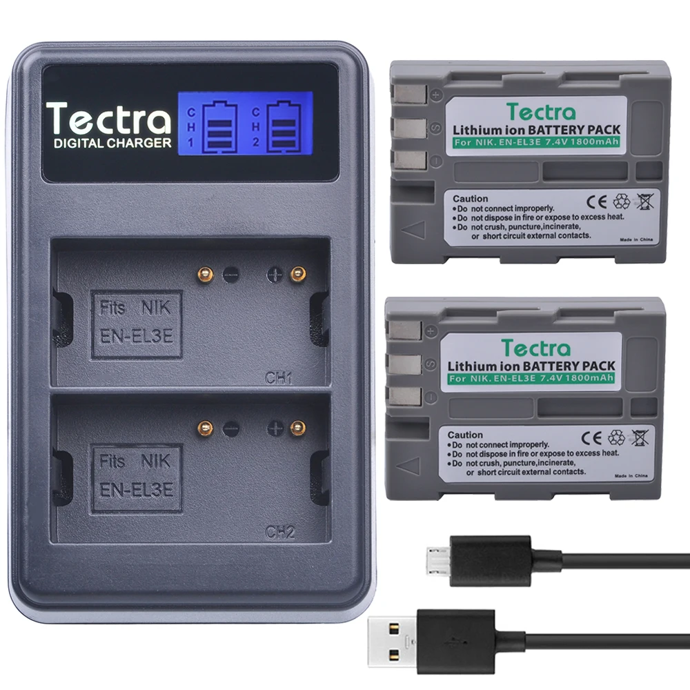 Tectra 2PCS EN-EL3E EN EL3E 1800mAh/Li-ion Camera Battery + LCD USB Dual Charger for Nikon D30 D50 D70 D90 D70S D300 300S
Tectra 2PCS EN-EL3E EN EL3E 1800mAh/Li-ion Camera Battery + LCD USB Dual Charger for Nikon D30 D50 D70 D90 D70S D300 300S