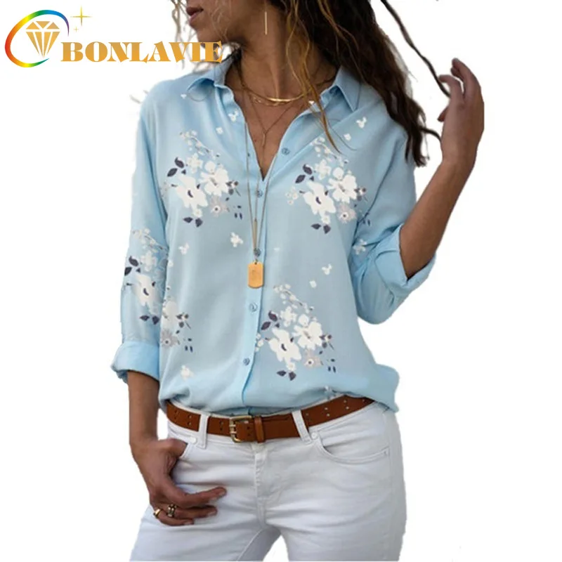 Women Blouse Flower Printing Clothing Long Sleeve V-neck Slimming White Yellow Light Blue Color Size S To 3XL
Women Blouse Flower Printing Clothing Long Sleeve V-neck Slimming White Yellow Light Blue Color Size S To 3XL