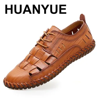 Big Size Men Sandal Summer Lace-up Hollow Casual Men Shoes Breathable Non-slip Leather Beach Shoes Zapatos Hombre Size 38-47
Big Size Men Sandal Summer Lace-up Hollow Casual Men Shoes Breathable Non-slip Leather Beach Shoes Zapatos Hombre Size 38-47