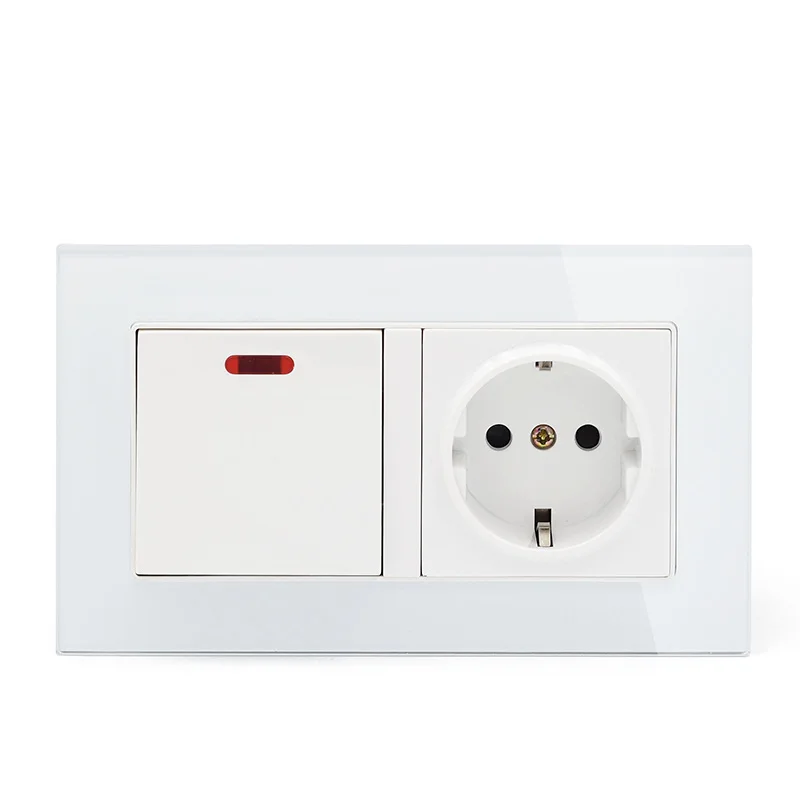 EU 146 German Wall socket European socket High-power electrical apparatus 20A switch toughened glass panel
EU 146 German Wall socket European socket High-power electrical apparatus 20A switch toughened glass panel