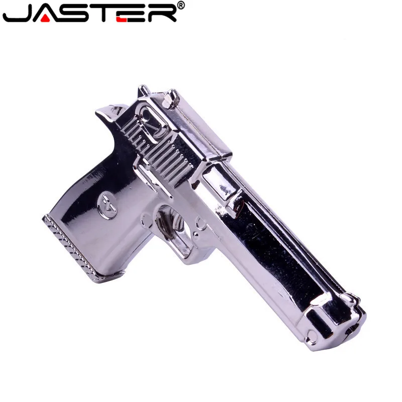 

JASTER Metal stainless steel pistol usb 2.0 thumb drive 4GB USB flash drive 8GB 16GB 32GB 64GB robot 5pcs free logo