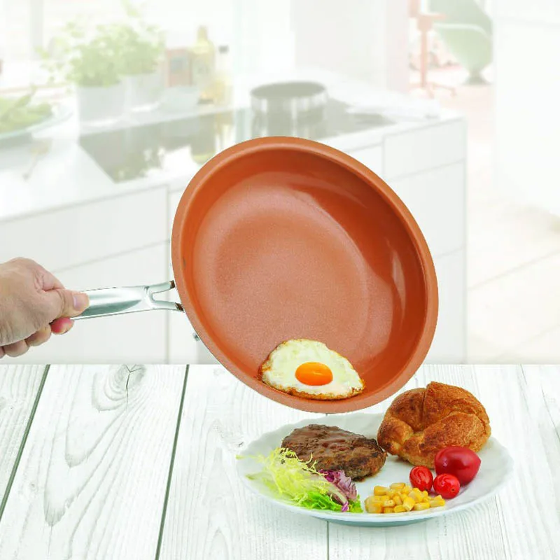 Non-stick Copper Frying Pan with Ceramic Coating and Induction cooking safe 10/9/ 8 Inches Breakfast Cookware Kitchen Dining HY
Non-stick Copper Frying Pan with Ceramic Coating and Induction cooking safe 10/9/ 8 Inches Breakfast Cookware Kitchen Dining HY