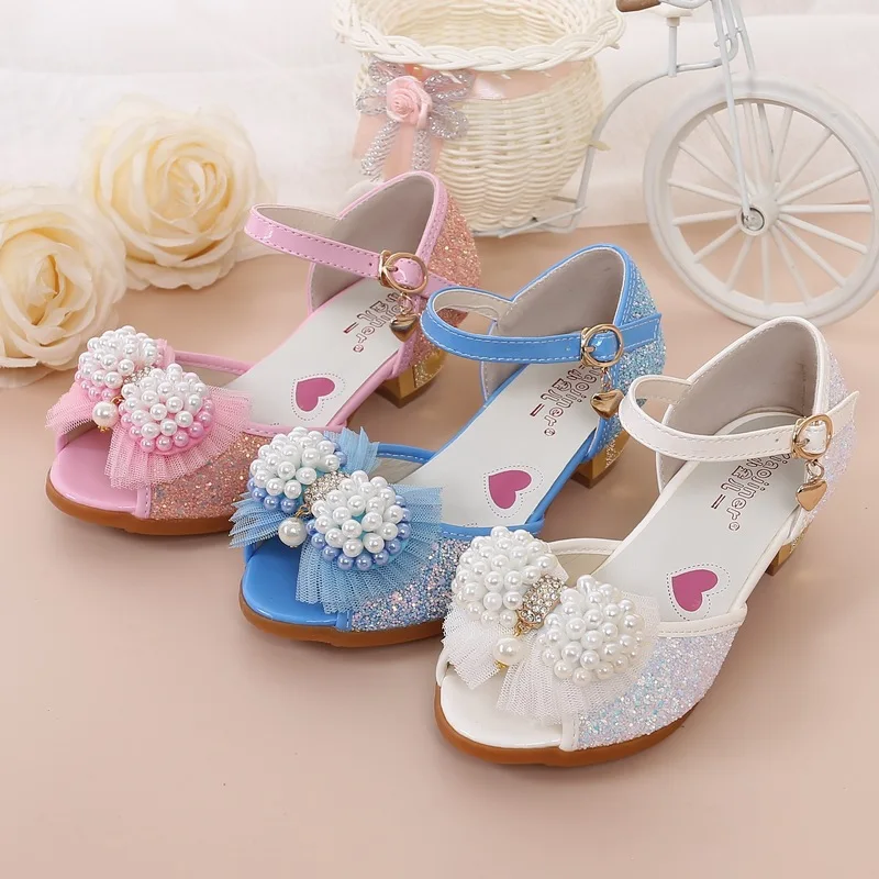 New bead noble Children Princess Sandals Kids Girls Wedding Shoes High Heels Dress Shoes Bowtie Gold Shoes For Girls White Pink
New bead noble Children Princess Sandals Kids Girls Wedding Shoes High Heels Dress Shoes Bowtie Gold Shoes For Girls White Pink
