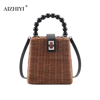 2019 Summer Beach Handbags Women Messenger Bags Square Straw Hand Wicker Woven Ladies Beads Small Crossbody Bag bolsa feminina
2019 Summer Beach Handbags Women Messenger Bags Square Straw Hand Wicker Woven Ladies Beads Small Crossbody Bag bolsa feminina