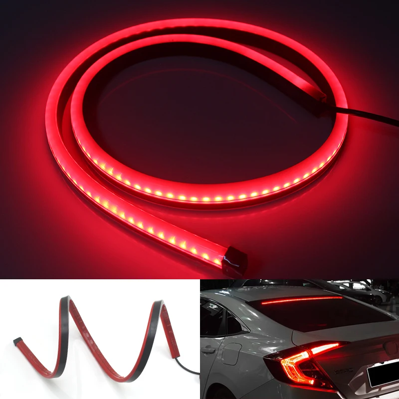 Car High Brake Lights 100cm LED Flexible Strip Warning Signal Light Safety Driving Auto High Mount Brake Stop Lamp Accessories
Car High Brake Lights 100cm LED Flexible Strip Warning Signal Light Safety Driving Auto High Mount Brake Stop Lamp Accessories