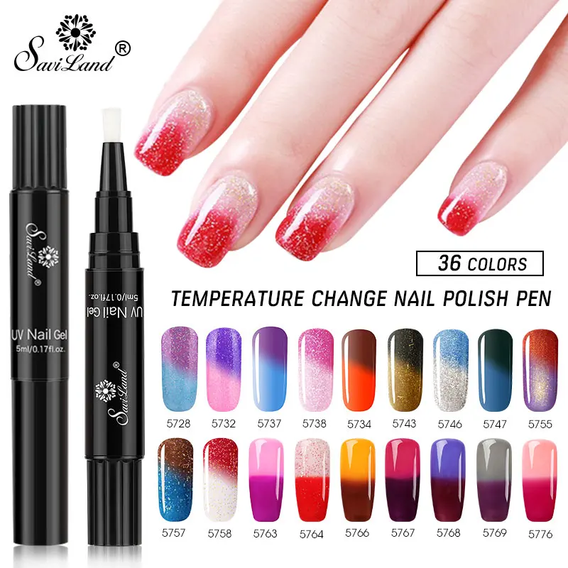 Saviland Newest 36 Colors Thermal Temperature Change Color Pen Nail Gel Polish Soak Off UV Chameleon Led Gel Lacquer
Saviland Newest 36 Colors Thermal Temperature Change Color Pen Nail Gel Polish Soak Off UV Chameleon Led Gel Lacquer